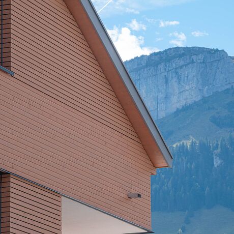 Gebr. Eisenring AG, 4-0201, Fassade, nord. Fichte, Rhomboid Nut + Kamm 20/75, strukturfein, Lignovit Lasur