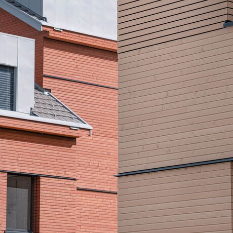 Gebr. Eisenring AG, 4-0201, Fassade, nord. Fichte, Rhomboid Nut + Kamm 20/75, strukturfein, Lignovit Lasur